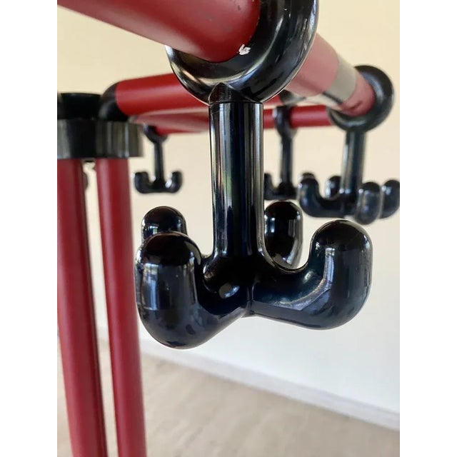 Red and Black Coat Rack, 1980s For Sale - Image 10 of 11