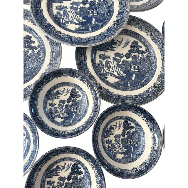 Johnson Brothers Late 20th Century Blue Willow Johnson Brothers- Made in England Dish Set - A Set of 41 Pieces For Sale - Image 4 of 11
