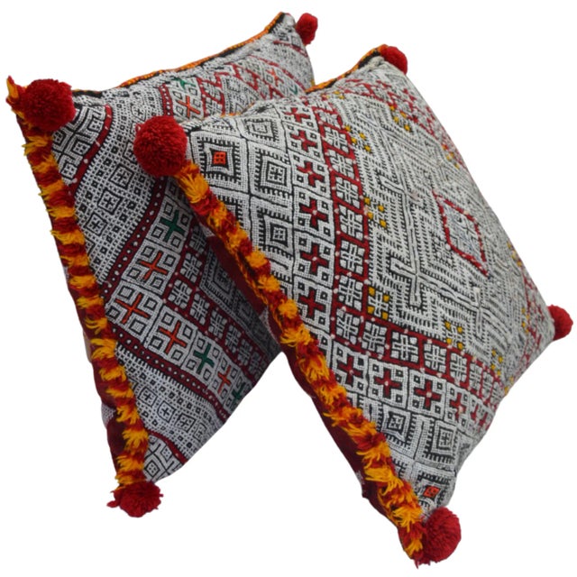 Mid 20th Century Berber-Patterned Moroccan Pillows, S/2 For Sale - Image 5 of 10