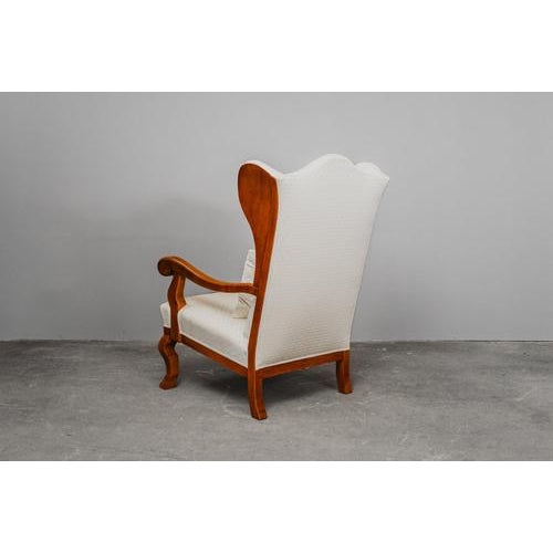 Biedermeier Wing Chair in Oak For Sale - Image 5 of 18