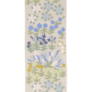 Schumacher Lula Embroidered Tape Trim In Blue For Sale