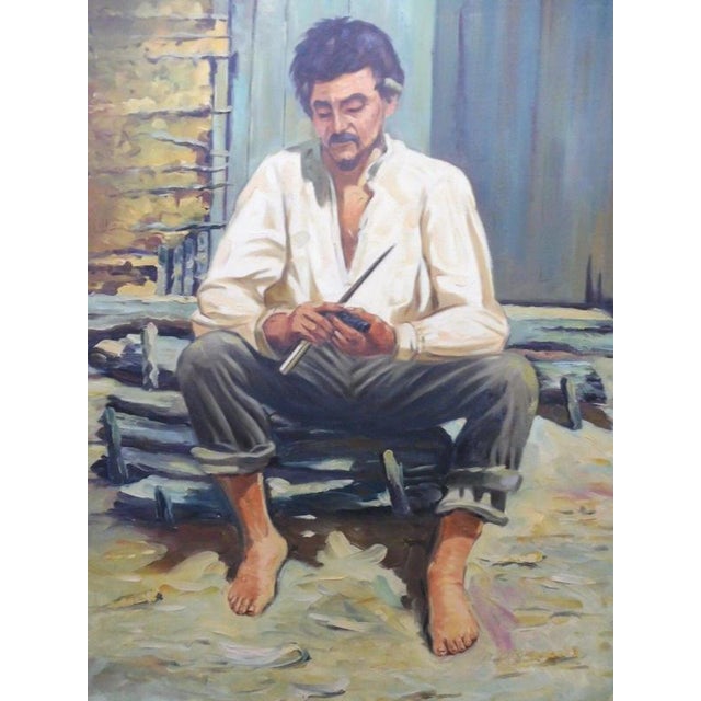 Chediac, The Worker, 1970s, Oil Painting on Canvas, Framed For Sale - Image 12 of 14
