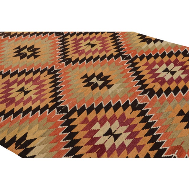 Handwoven In Turkey Originating Between 1950-1960, This Vintage Midcentury 6’X10′ Wool Kilim Hails From The Town Of Mut...