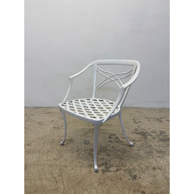 White Mid-Century Brown Jordan Outdoor Aluminum Dining Chairs, 1960s - Set of Four For Sale - Image 8 of 16