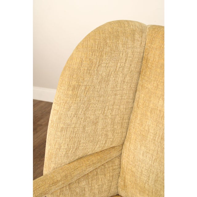 French Louis XIII Style Carved Frame Wing Chair For Sale - Image 10 of 12