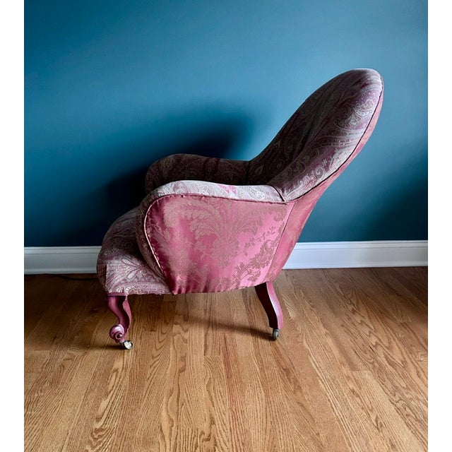 Late 19th Century Antique Late 19th Century English Slipper Chair For Sale - Image 5 of 13