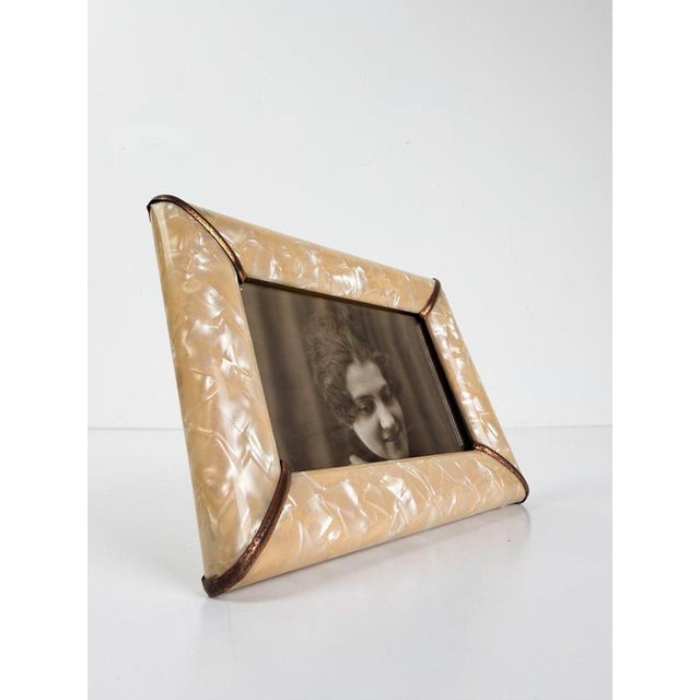 1950s Mid-Century Modern Italian Faux Mother-of-Pearl and Copper Picture Frame, 1950s For Sale - Image 5 of 14