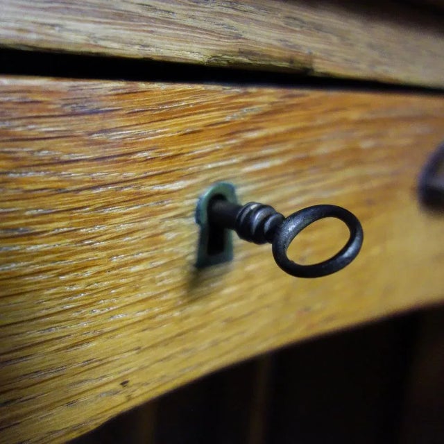 Oak Desk with Drawers, 1930s For Sale - Image 9 of 13