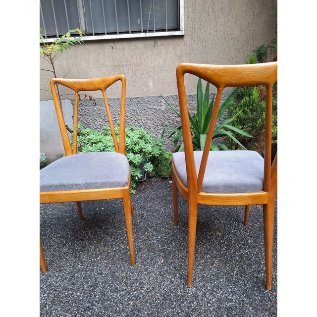Chairs in Light Wood with Padded Seats from La Permanente Mobili Cantù, 1950s, Set of 4 For Sale - Image 11 of 16