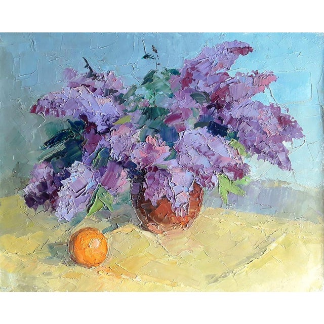 Oil Painting Lilac and Tangerine Boris Serdyuk For Sale