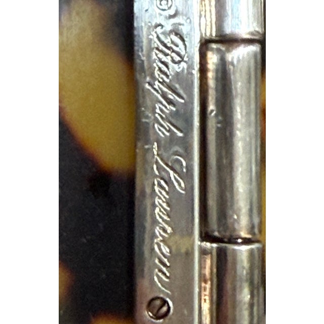 Metal Ralph Lauren Faux Tortoise and Silver Cuff For Sale - Image 7 of 7