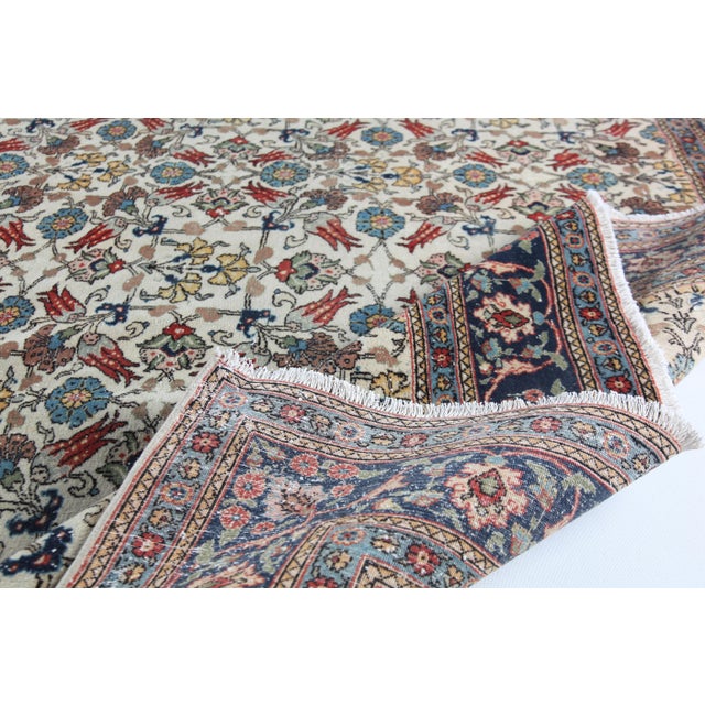 Vintage Turkish Hereke Rug, Hand-Knotted Fine Wool on Cotton With All-Over Traditional Motifs -6' 5'' X 8' 9'' For Sale - Image 9 of 14