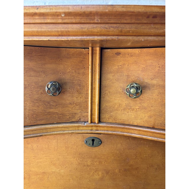Traditional Antique Serpentine Front Dresser / Chest of Drawers on Casters For Sale - Image 3 of 10