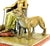 Orientalist Polychrome Bronze Pharaoh Sculpture with Lionesses For Sale - Image 6 of 13