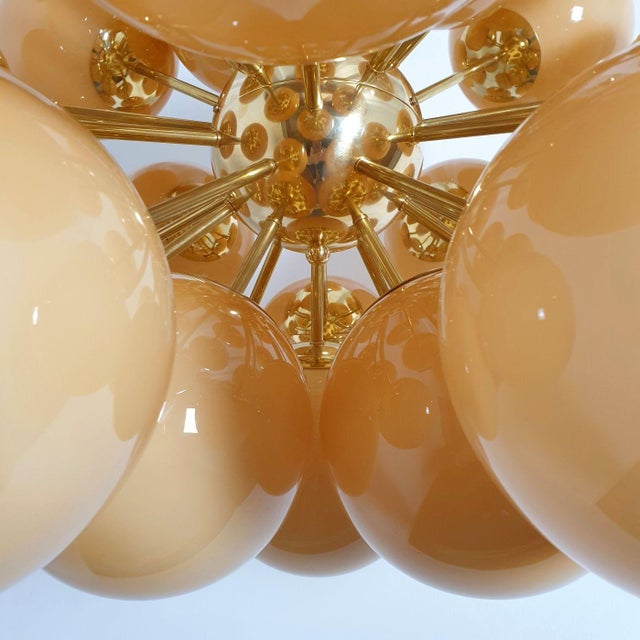 1990s Large Amber Glass Sputnik Chandelier For Sale - Image 9 of 11