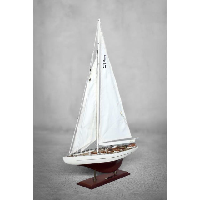 Mid-Century Scandinavian Modern Wooden J-Class Ranger J5 Yacht Model, 1960s For Sale - Image 6 of 18