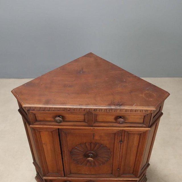 Antique Baroque Wood Corner Cabinet For Sale - Image 9 of 11