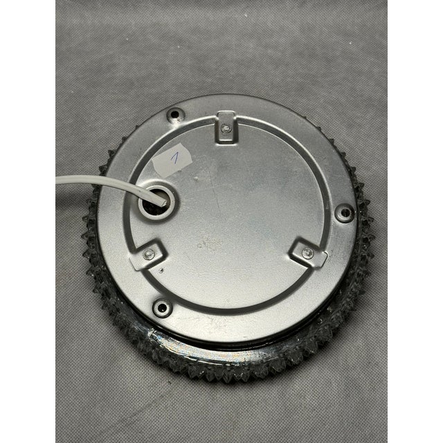 Silver Mid-Century Glass Flush Mount Ceiling Light, 1970s For Sale - Image 8 of 11