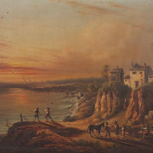 Sunset on Sea Landscape, Oil on Borad, Framed For Sale - Image 3 of 11