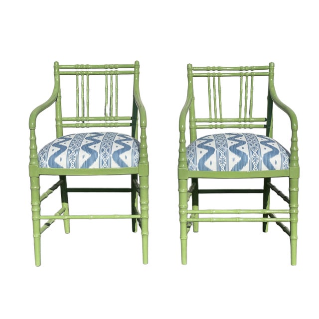 Kittinger Faux Bamboo Armchairs - Set of 2 For Sale - Image 14 of 17