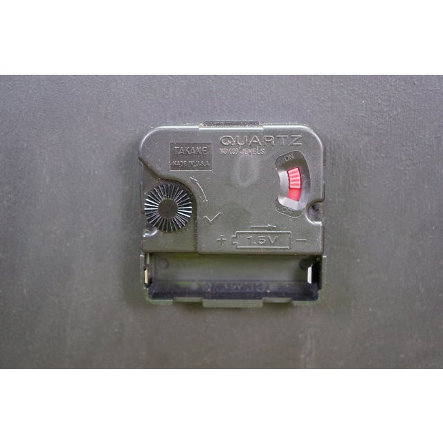 Vintage Mission Arts & Crafts Oak Table Top Quartz Mantel Clock Drawer Bat Op For Sale - Image 16 of 16