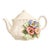 Vintage Kaldun & Bogle Hand-Painted Floral Teapot With 3d Pansies For Sale