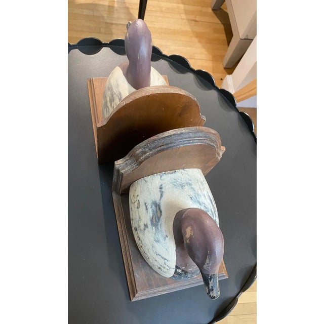 1980s Sarreid Ltd. Wooden Duck Bookends - a Pair For Sale - Image 9 of 10