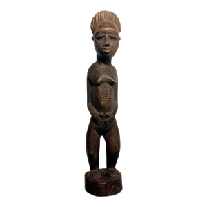 Vintage African Hand Carved Wooden Baoulé, Cote d'Iuoive Statue