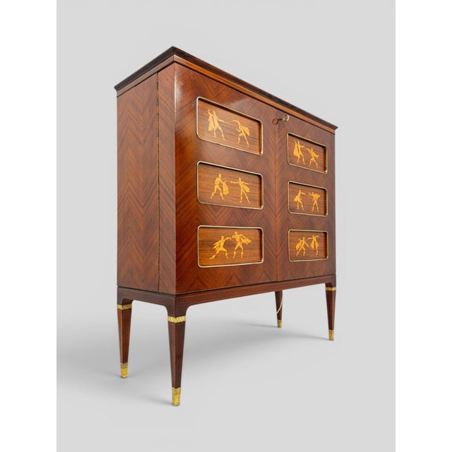 Metal Mid-Century Italian Inlaid Sideboard or by Paolo Buffa, 1958 For Sale - Image 7 of 18