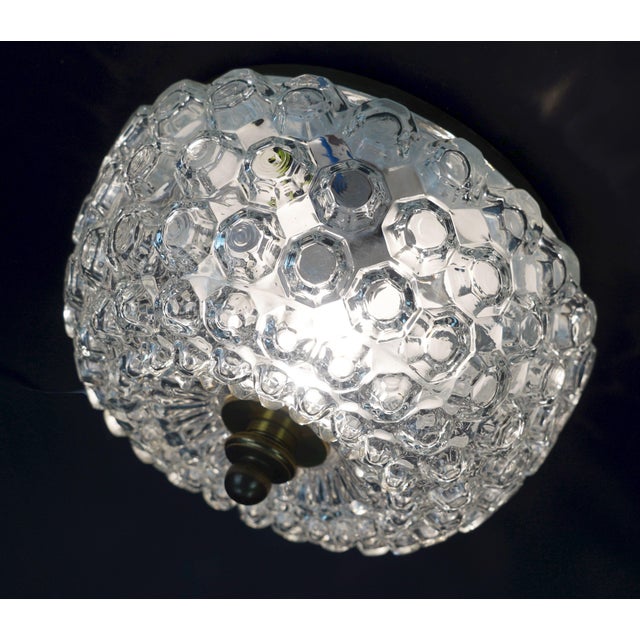 Metal Vintage Bubble Glass Model A 637 Flush Mount from Glashütte Limburg, 1970s For Sale - Image 7 of 12
