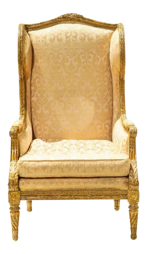 19th C. French Giltwood Wingback Chair