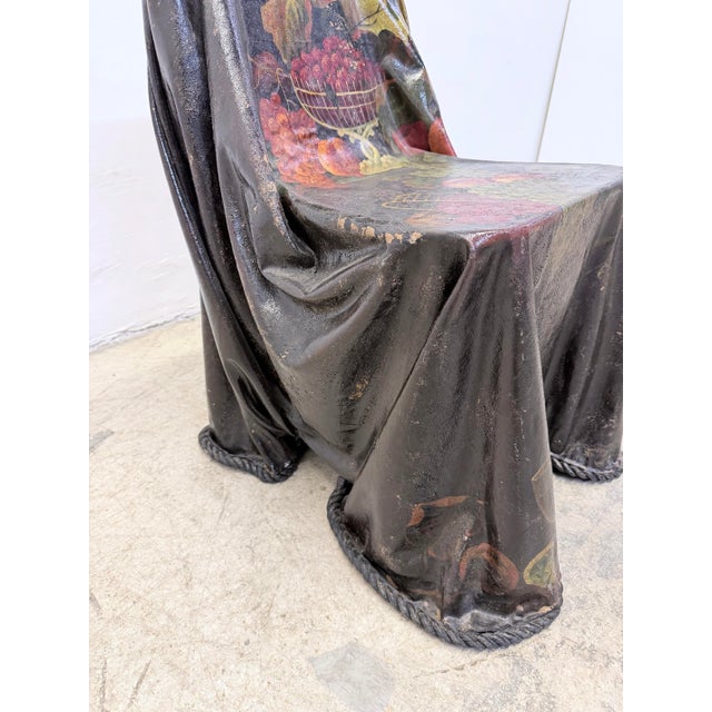 Draped Fiberglass Hand Painted Occasional Chair, 1990s For Sale - Image 9 of 16
