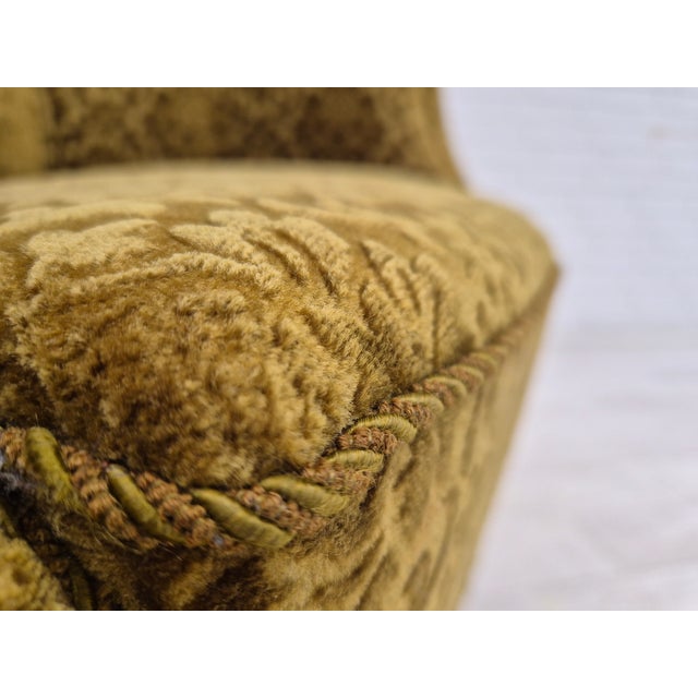 Vintage Danish Lounge Chair in Green Furniture Fabric, 1950s For Sale - Image 14 of 18