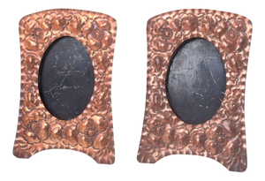 Picture Frames in Embossed Copper with Floral Motifs, Set of 2