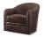 Traditional Century Furniture Bramonte Swivel Chair, Charcoal Leather For Sale - Image 3 of 3