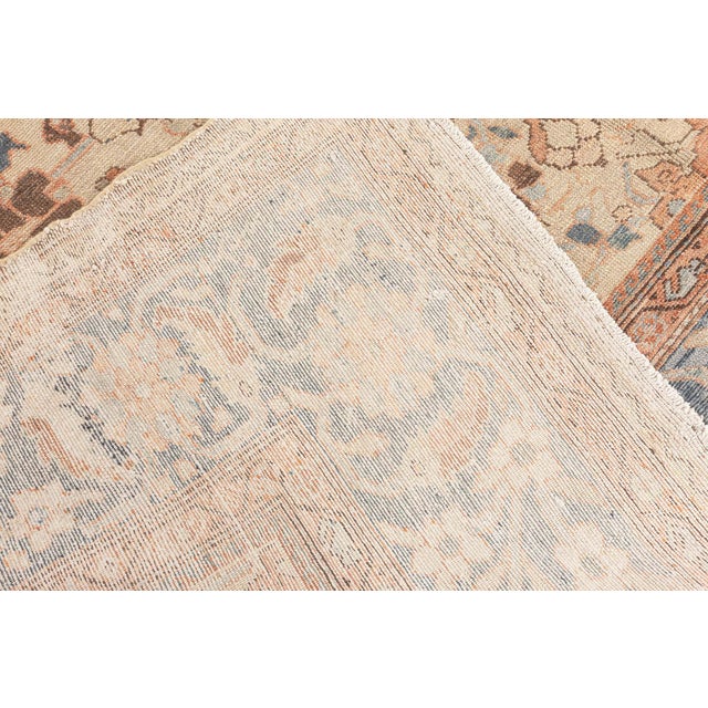 Neutral Beige Soft Blues and Pinks 1920s Persian Malayer Rug For Sale In New York - Image 6 of 7