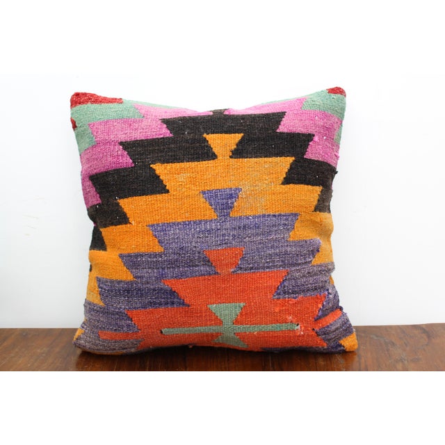 Turkish Kilim Decorative Pillow Cover - 19"x19" For Sale - Image 10 of 10