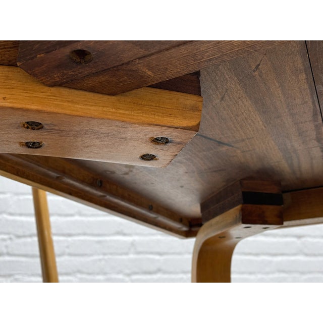 Mid Century Scandinavian Bentwood Dining Table – Solid Beech Expandable Kitchen Table, C. 1950’s For Sale - Image 11 of 13