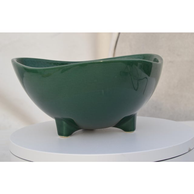Ceramic 1950s Mid Century Modern Green Ceramic Ikebana Planter For Sale - Image 7 of 11