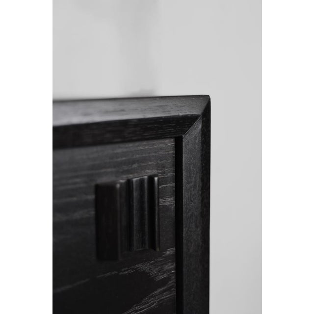 Mid-Century Scandinavian Modern Dark Oak Sideboard with Wooden Handles, 1960s For Sale - Image 15 of 18