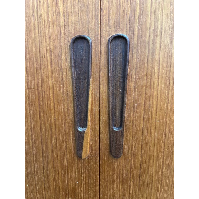 Brown Danish Teak Mid Century Modern Credenza High Sideboard Built in Bar 1960s For Sale - Image 8 of 11