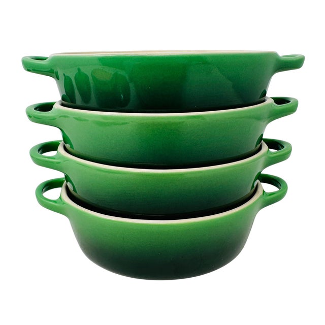 Le Creuset 12oz Petite Oval Casseroles in Bamboo Green - Set of 4 For Sale In Tampa - Image 6 of 11