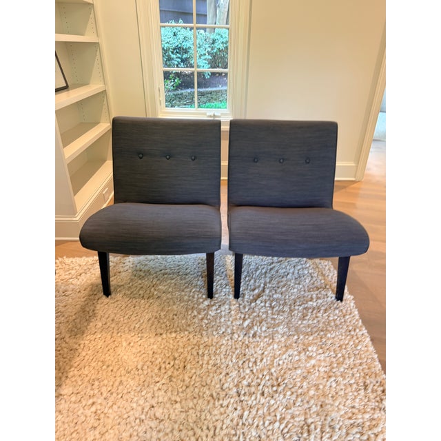 Charcoal Pair of Room & Board Delia Armless Chairs For Sale - Image 8 of 8