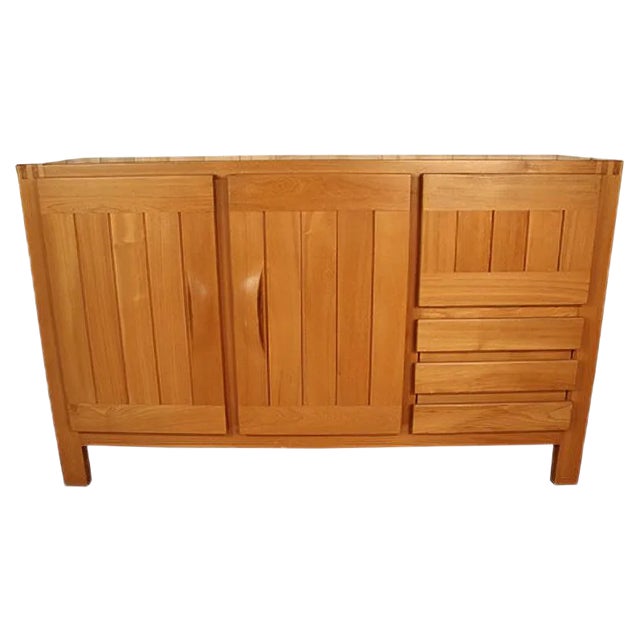 Elm Sideboard from Maison Regain, 1970s For Sale