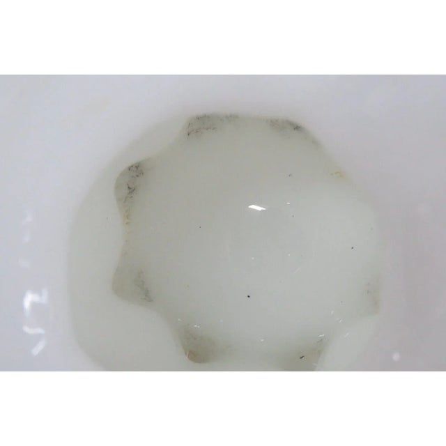 Consolidated Glass Hand Painted Floral White Catalonian Melon Vase For Sale - Image 11 of 13