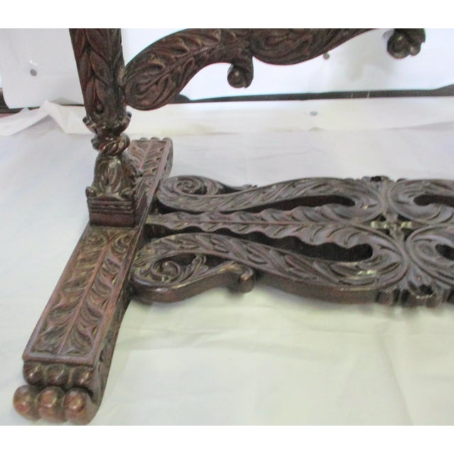 Antique rosewood carved Anglo-Indian loom. A finely carved and detailed loom for weaving and needlework. Masterful carver,...