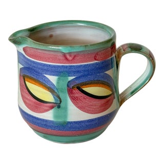 Vintage Cornish Tintagel Pottery Creamer Pitcher, Dragon Eye Pattern For Sale