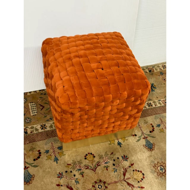 Safavieh Couture Ravyn Sienna Ottomans, Pair For Sale - Image 9 of 12