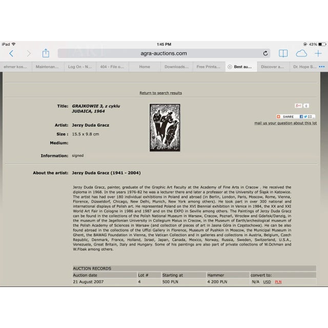 Oil Painting on Canvas - Jerzy Duda Gracz 1967 For Sale In Dallas - Image 6 of 6