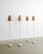 A very rare set of four swedish mid century "s-1871" floor lamps in grey lacquered metal and brass with decorative and...